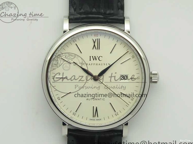 MIROTIME 0520 Portofino Automatic SS MKF 1:1 Best Edition White Dial On Black Leather Strap MIYOTA 9015 V Original 7204